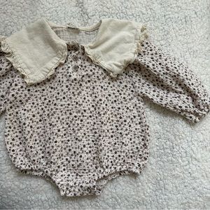 Baby girl ditsy floral collared bubble